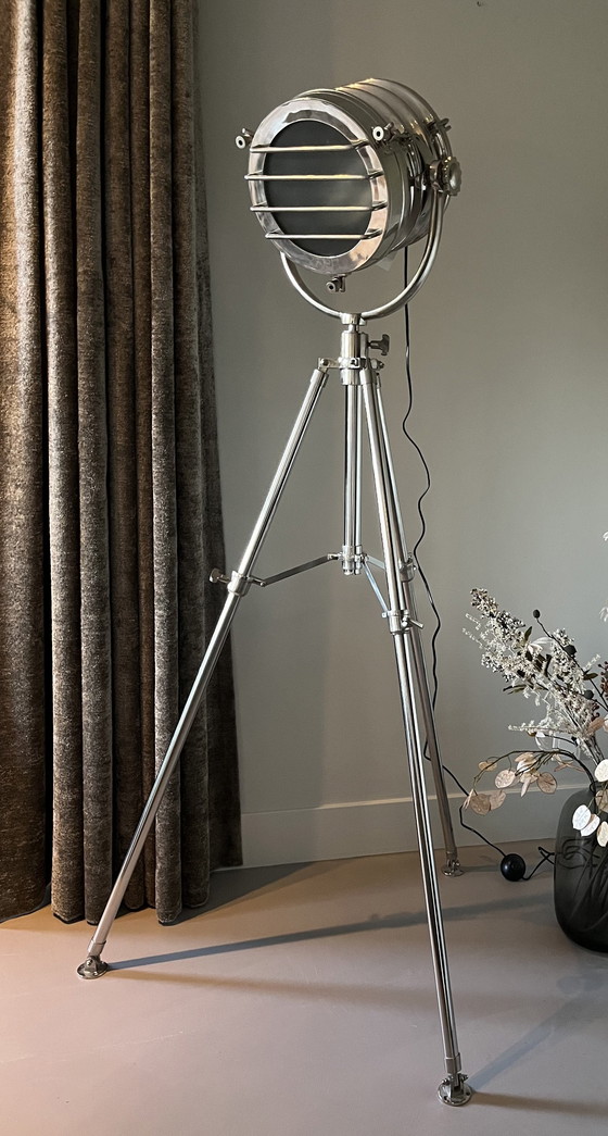 Image 1 of Industrial All Metal Tripod Theater Lamp