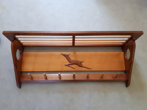 Porte-manteau vintage des années 60 Porte-manteau mural en teck danois