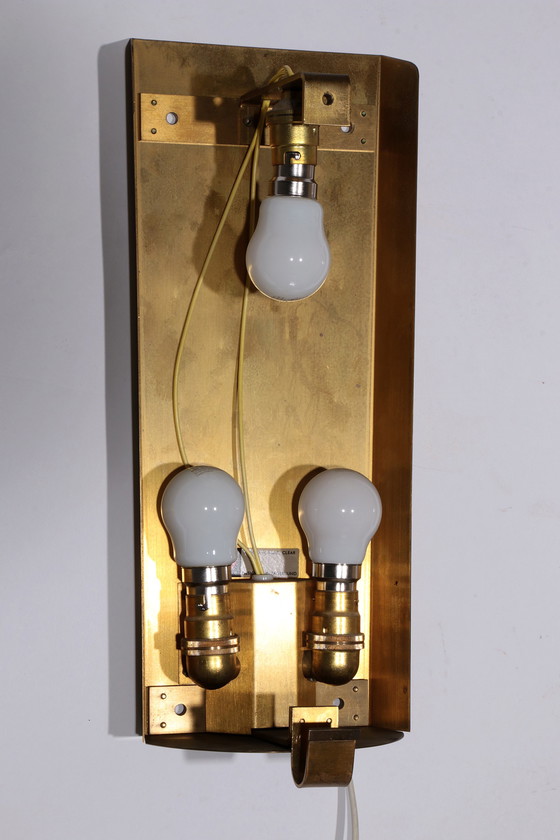 Image 1 of Orrefors Design XXL Wall Lights by Carl Fagerlund glass and brass, 1960s