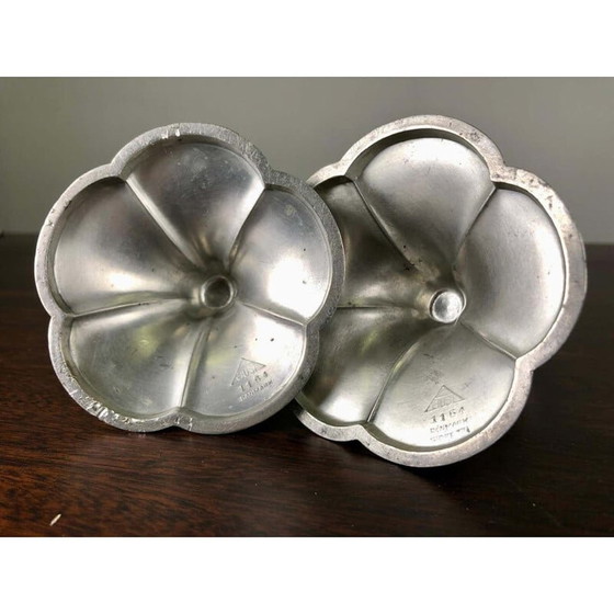 Image 1 of Pair of vintage art deco pewter candlesticks by Just Andersen, Denmark 1930