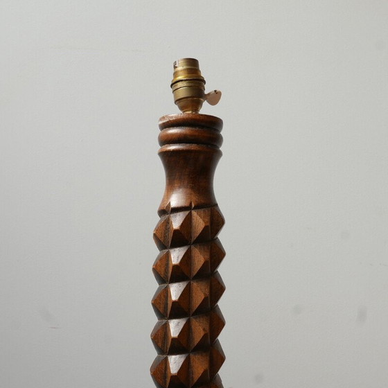 Image 1 of Vintage art deco floor lamp in wood, France 1950