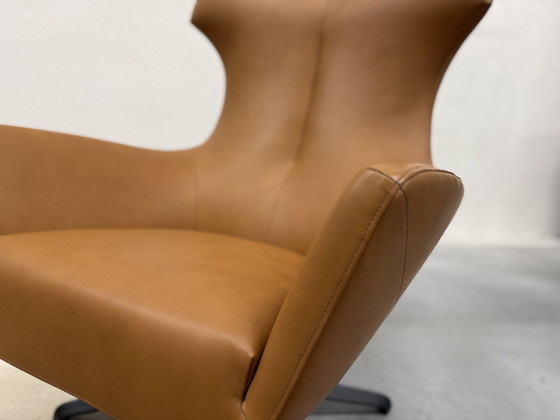 Image 1 of Design On Stock Nosto Armchair With Hocker Loxton Leather Cave