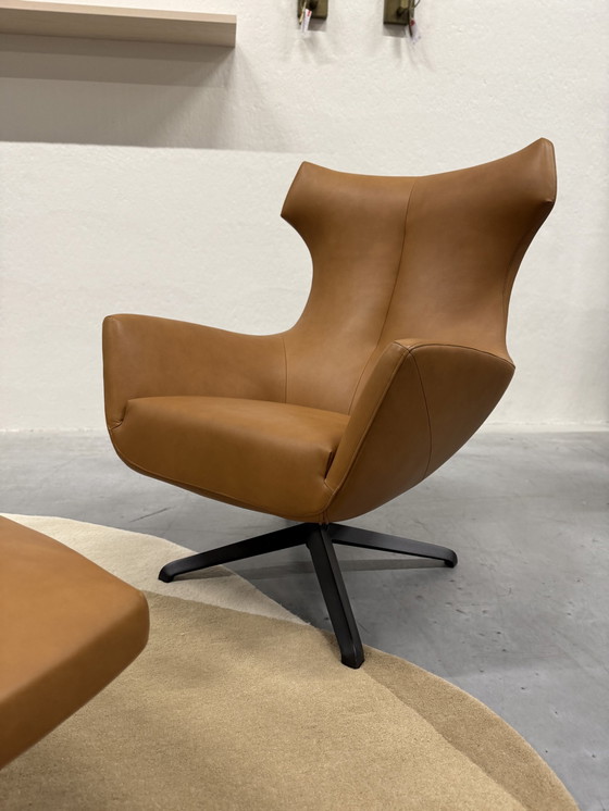 Image 1 of Design On Stock Nosto Armchair With Hocker Loxton Leather Cave