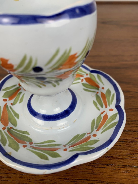 Image 1 of Portauovo Henriot, Quimper Francia, dipinto a mano