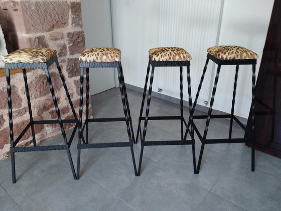 Image 1 of 4x Brutalist stools barkrukken