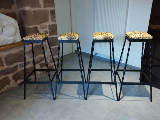 Image 1 of 4x Brutalist stools barkrukken