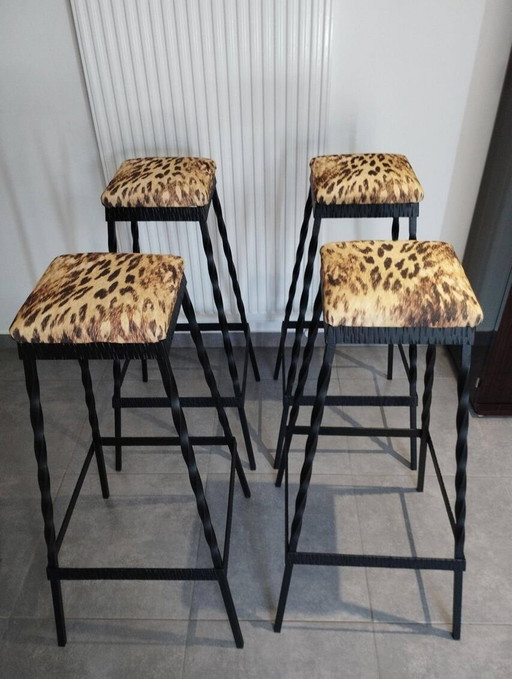 4x Brutalist stools barkrukken