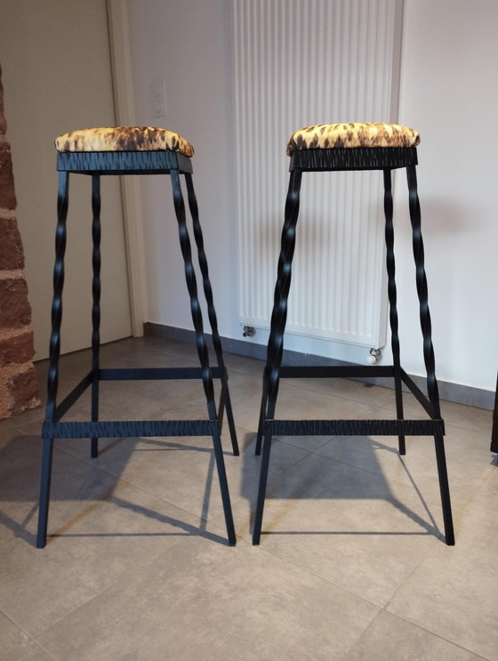 Image 1 of 4x Brutalist stools barkrukken