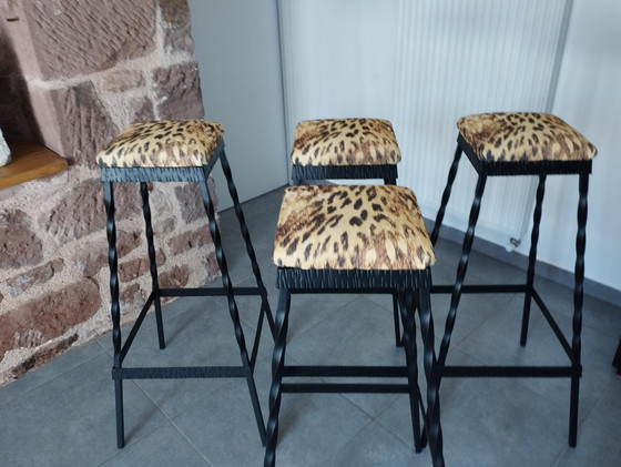 Image 1 of 4x Brutalist stools barkrukken