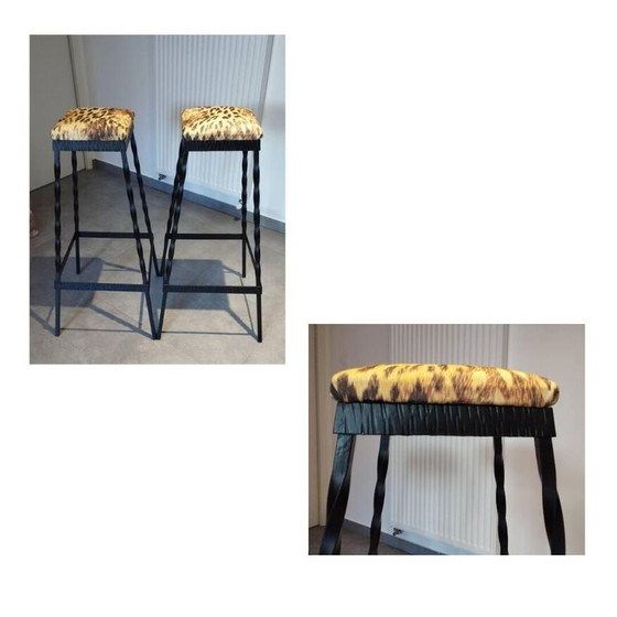 Image 1 of 4x Brutalist stools barkrukken