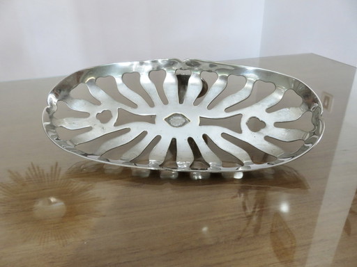 Antique Silver Bronze Soap Dish, Art Deco, 20s 30s