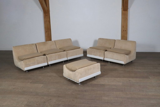 COR Orbis Canapé modulable en velours beige de Luigi Colani, années 1970