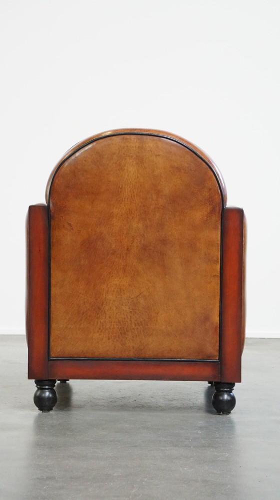 Image 1 of Sheep Leather Art Deco Design Armchair