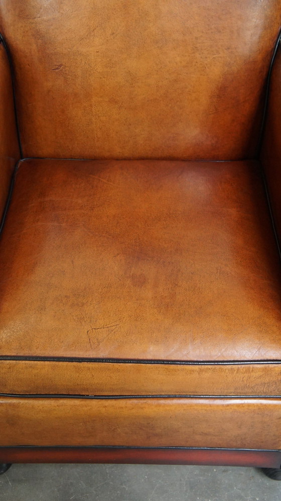 Image 1 of Sheep Leather Art Deco Design Armchair