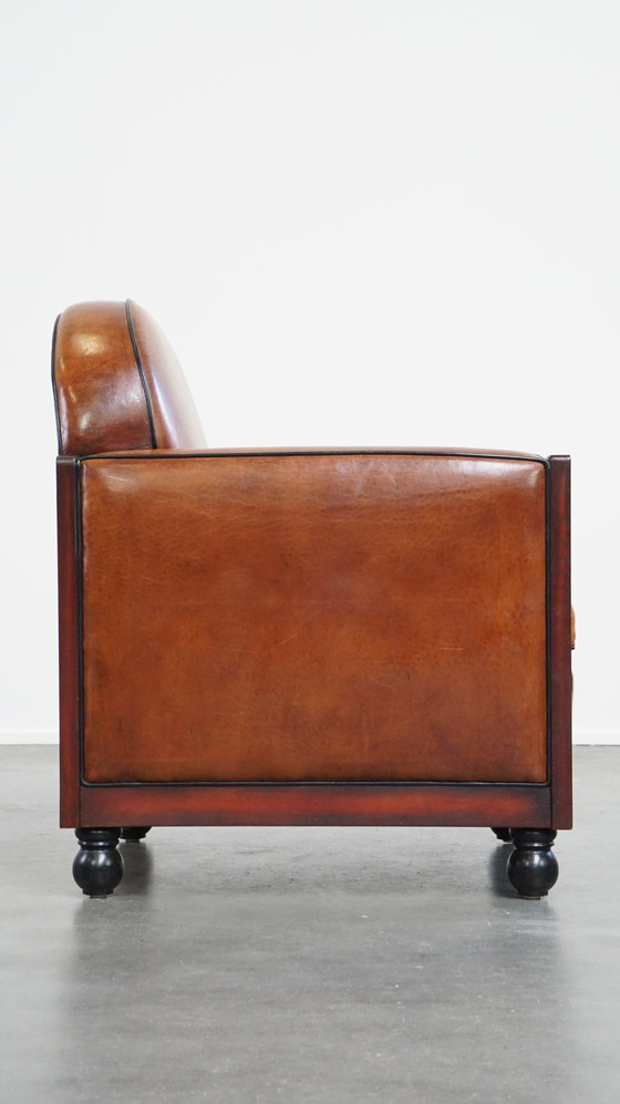 Image 1 of Sheep Leather Art Deco Design Armchair