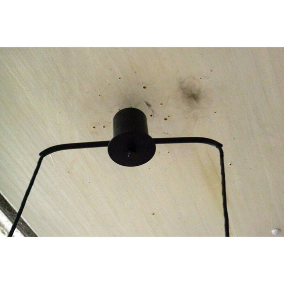 Image 1 of Vintage suspension in colour, opaline, brass and teak, Italy, 1950