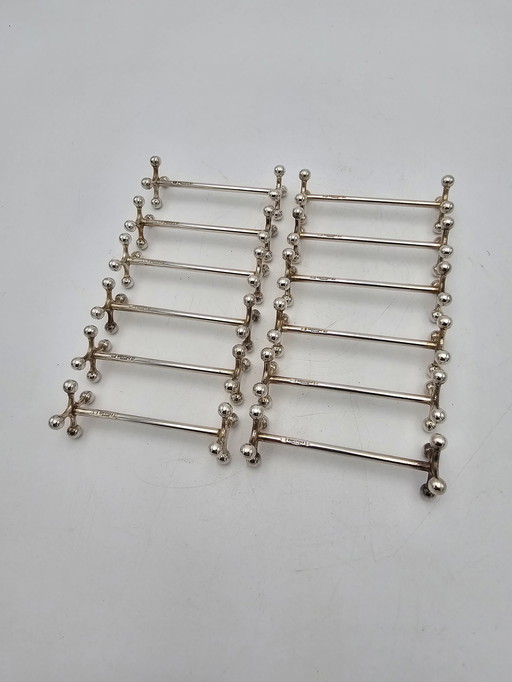 12 Christofle Silver Metal Knife Racks