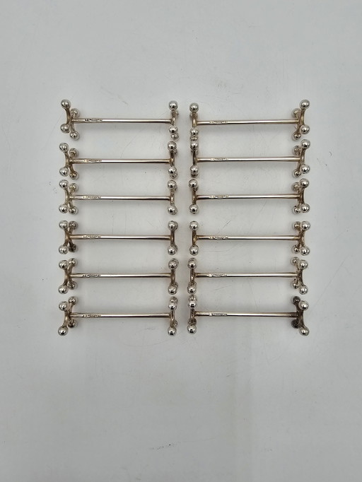 12 Christofle Silver Metal Knife Racks