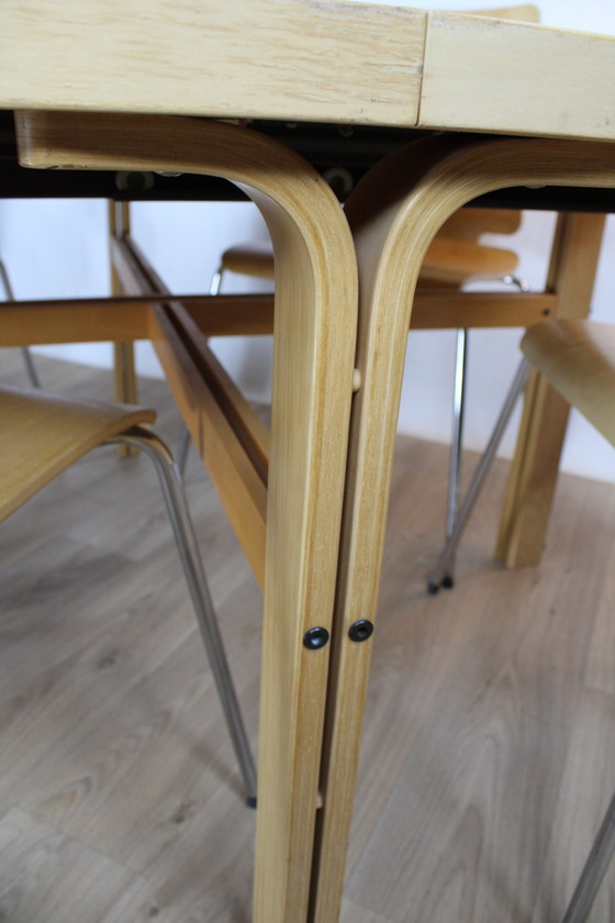 Image 1 of Round beech table with extension leaf