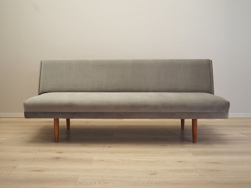 Grey Velour Sofa, Danish Design, 1970S, Production: Denmark