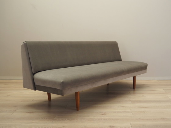 Image 1 of Grey Velour Sofa, Danish Design, 1970S, Production: Denmark