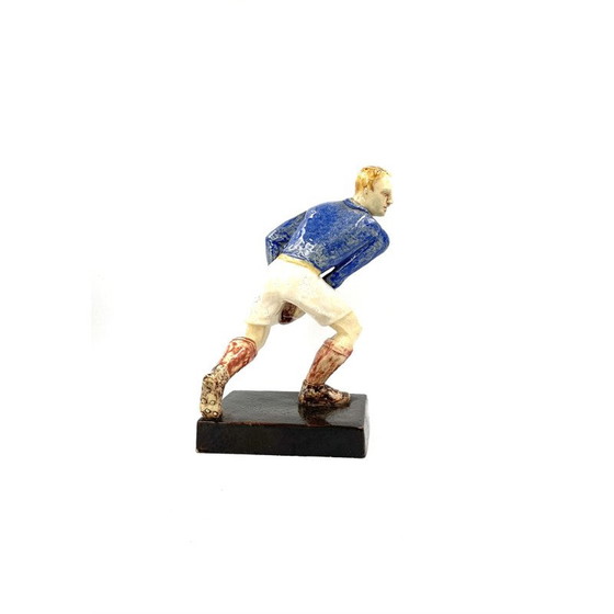 Image 1 of Pair of vintage sculptures of rugby players by Willy Wuilleumier for G.A.M, France 1940