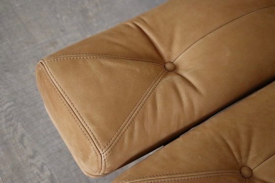 Image 1 of Ric Deforche Lounge Chair In Tan Nubuck Leather For Gervan, Belgium 1970s