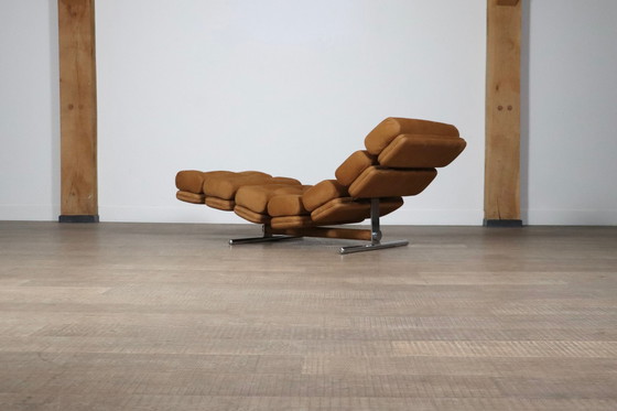 Image 1 of Ric Deforche Lounge Chair In Tan Nubuck Leather For Gervan, Belgium 1970s