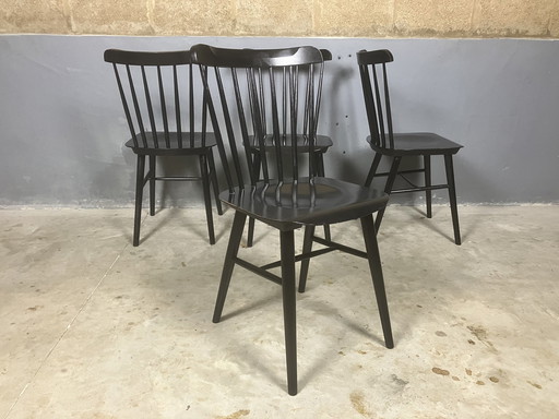 4x Chaises de bar vintage Ton Ironica