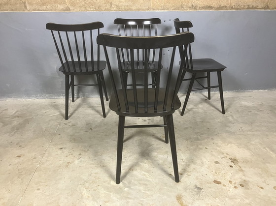 Image 1 of 4x Chaises de bar vintage Ton Ironica