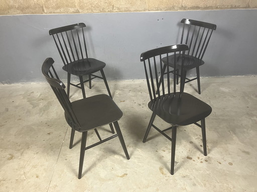 4x Chaises de bar vintage Ton Ironica