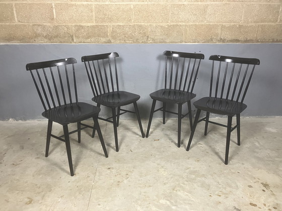 Image 1 of 4x Vintage bar chairs Ton Ironica