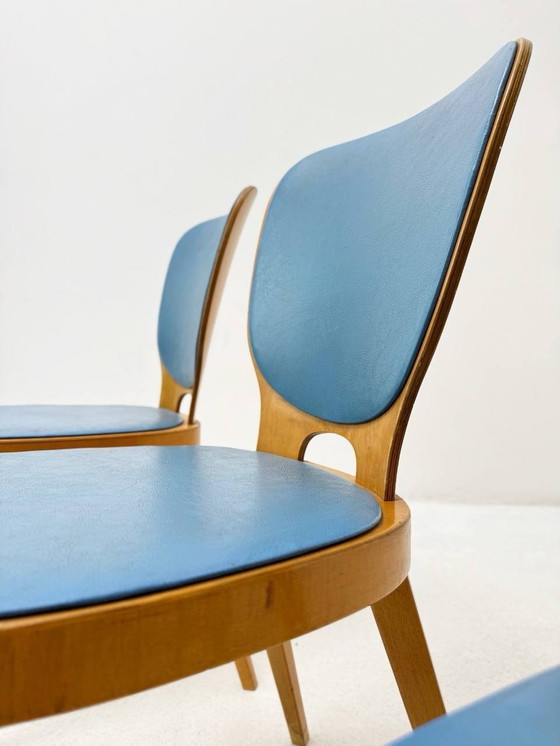 Image 1 of Blue Max Bill chairs from Horgen Glarus, set of 4, Switzerland 1952