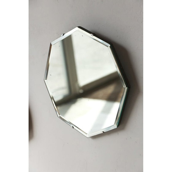 Image 1 of Vintage hexagonal bevelled mirror, 1950