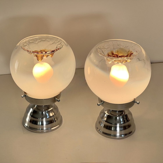 Image 1 of Pair of Murano glass table lamps