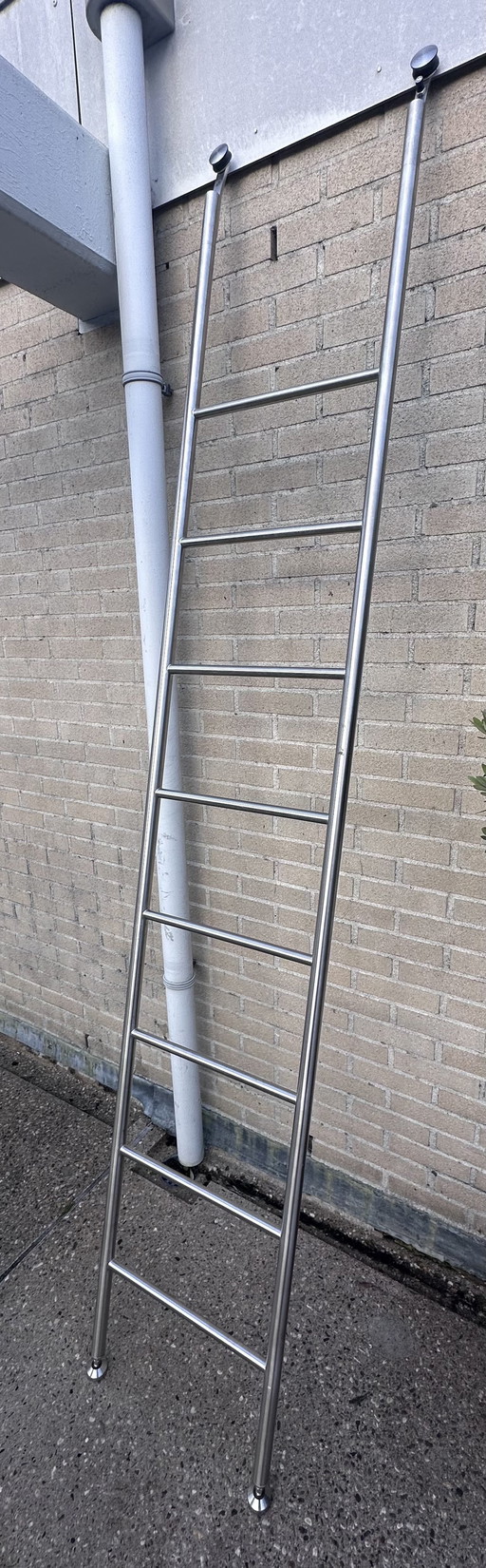 Luxury Stainless Steel Library Ladder