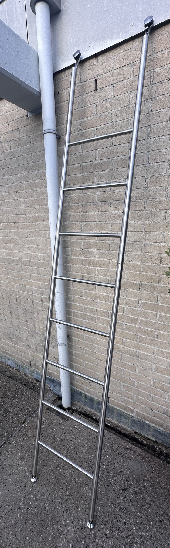 Image 1 of Luxury Stainless Steel Library Ladder