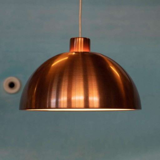 Vintage mushroom pendant lamp Sweden 1960s, midmod brass lamp