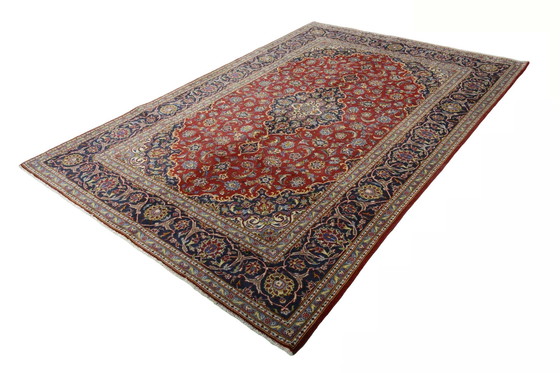 Image 1 of Hand-knotted Red Keshan Oriental Rug - 299 X 201 Cm