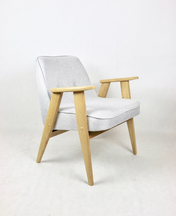 Image 1 of Beige & Gray Model 366 Lounge Chair By Józef Chierowski, 1970S - 2 Armchairs In The Set