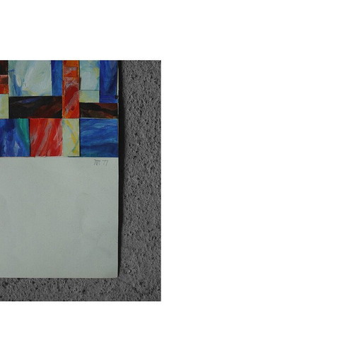 Vintage watercolor painting by Margareta Treutiger, Sweden 1977