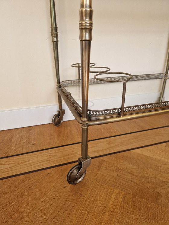 Image 1 of Classic Brass Serving Cart - Louis Xvi Style