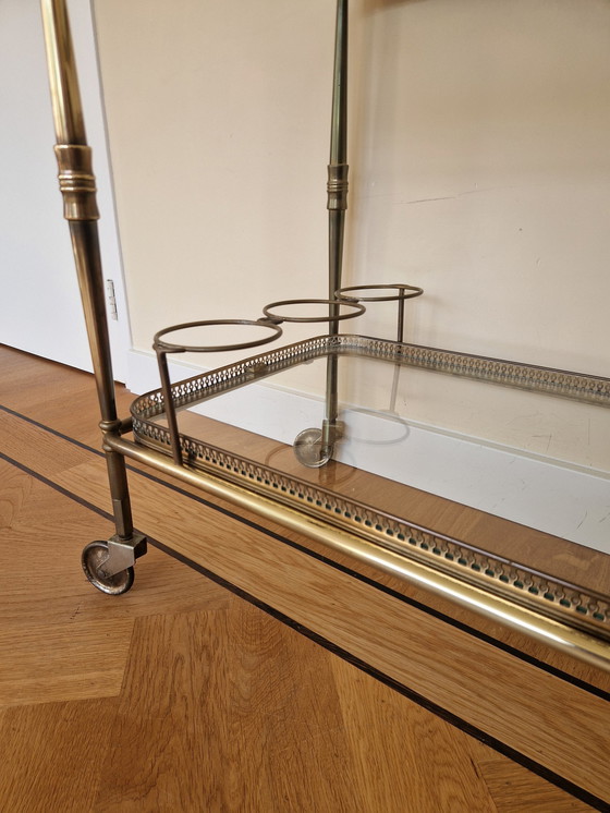 Image 1 of Classic Brass Serving Cart - Louis Xvi Style