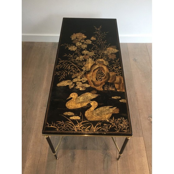 Image 1 of Vintage Brass Coffee Table Neoclassical 1940