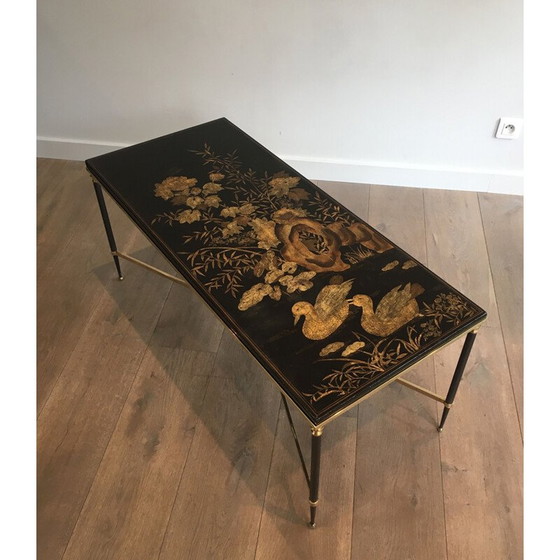Image 1 of Vintage Brass Coffee Table Neoclassical 1940