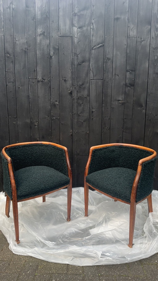 2 Retro Bouclé Chairs