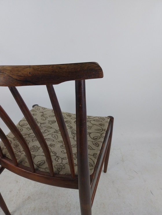 Image 1 of 4X Rosewood Wooden Scandinavian Dining Chairs 1960'S