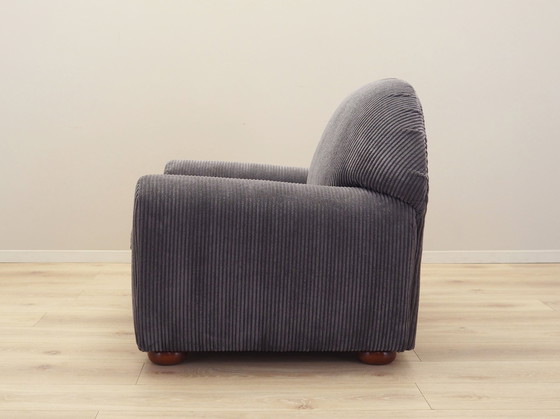 Image 1 of Grey Velour Armchair, Italian Design, 1980S, Production: Italy