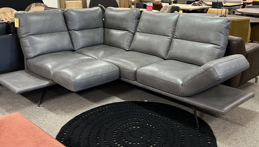 Luxury Adjustable Corner Sofa - Genuine Leather Showroom Model