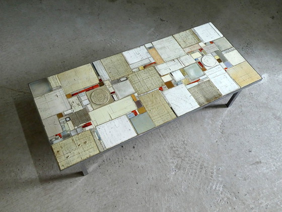 Image 1 of Rare Large Ceramic Coffee Table By Pia Manu, Belgium, 1970